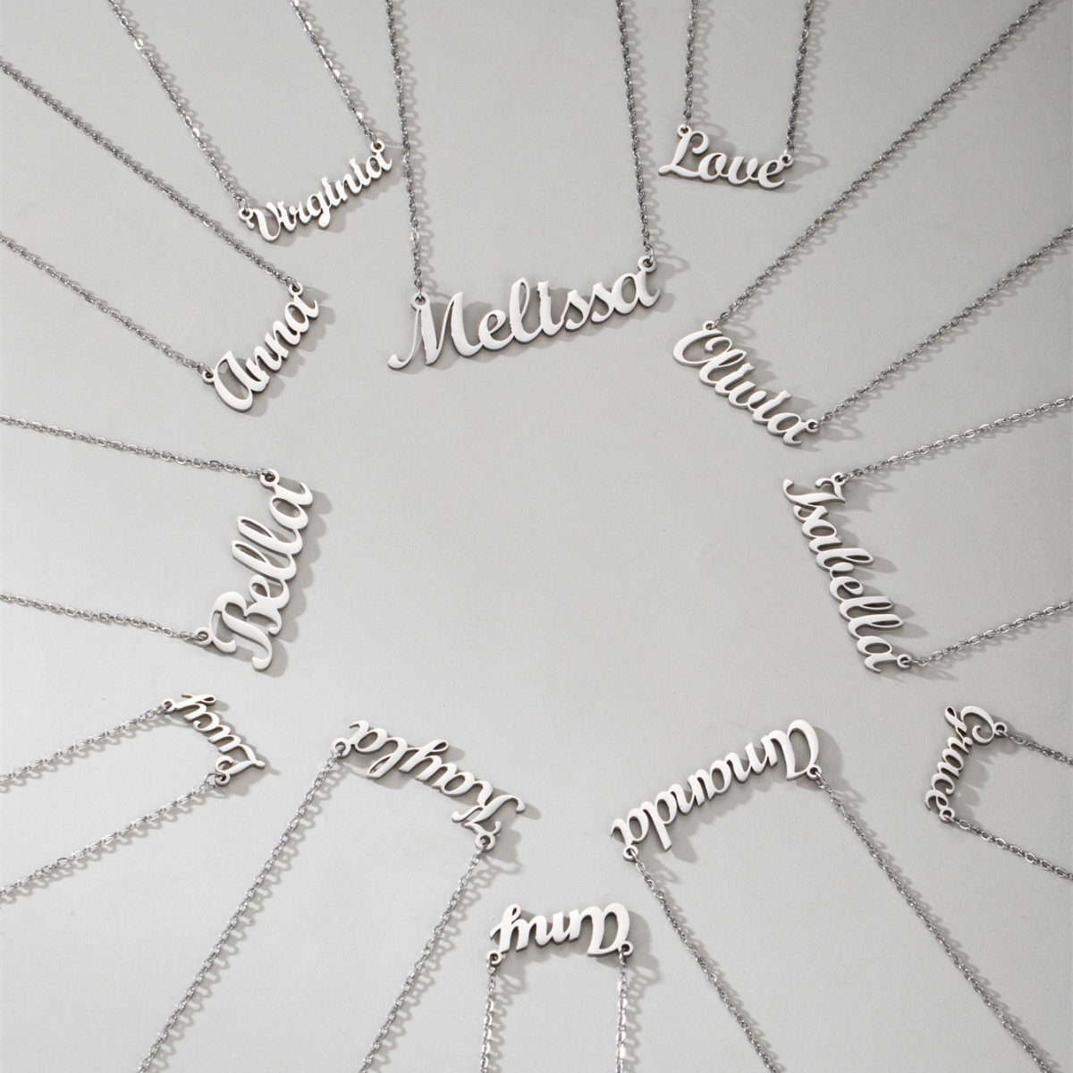 Women Accessories Name In English - 1 collier en acier avec nom