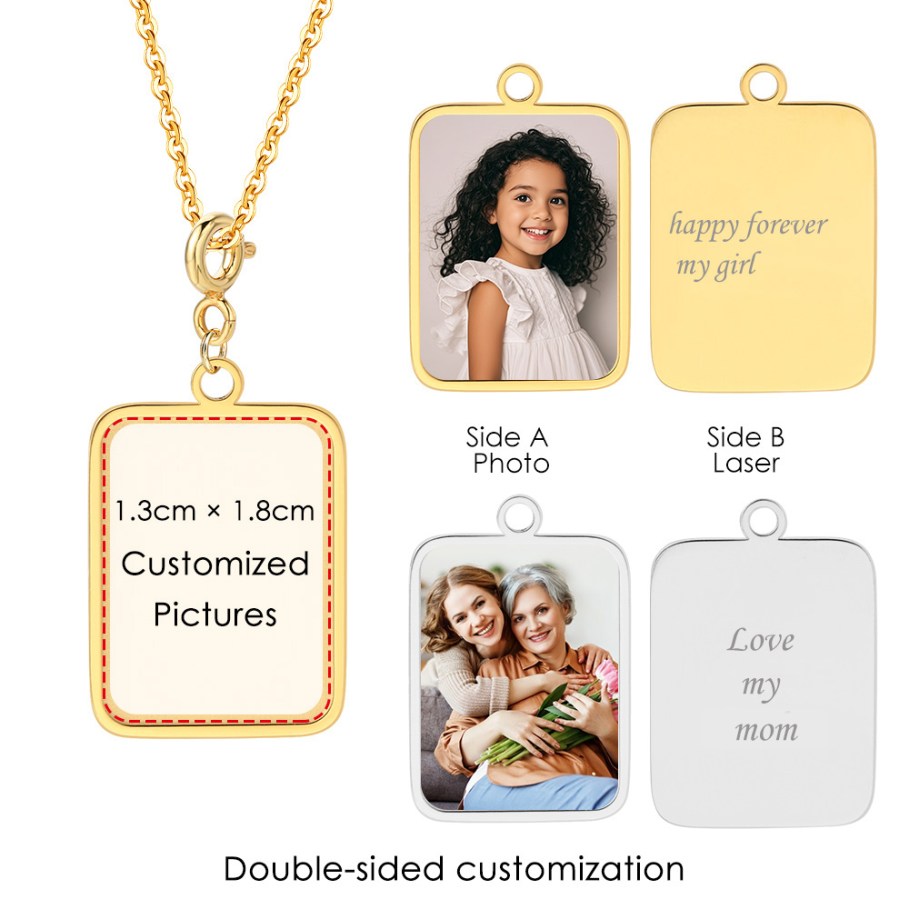 Women Accessories Photos - Collier pendentif drapeau lettre Photo personnalisé