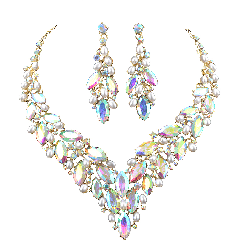 Women Accessories Gift Set - Collier et boucle d'oreille en cristal