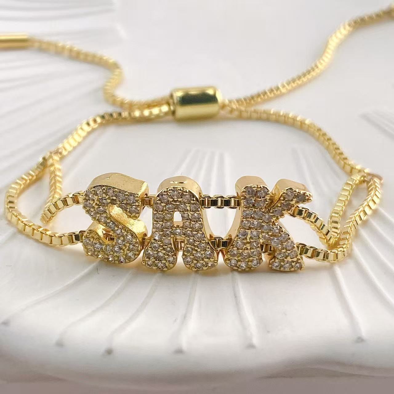 Bracelet de nom DIY en or à la - Women Accessories Name In English avis et prix