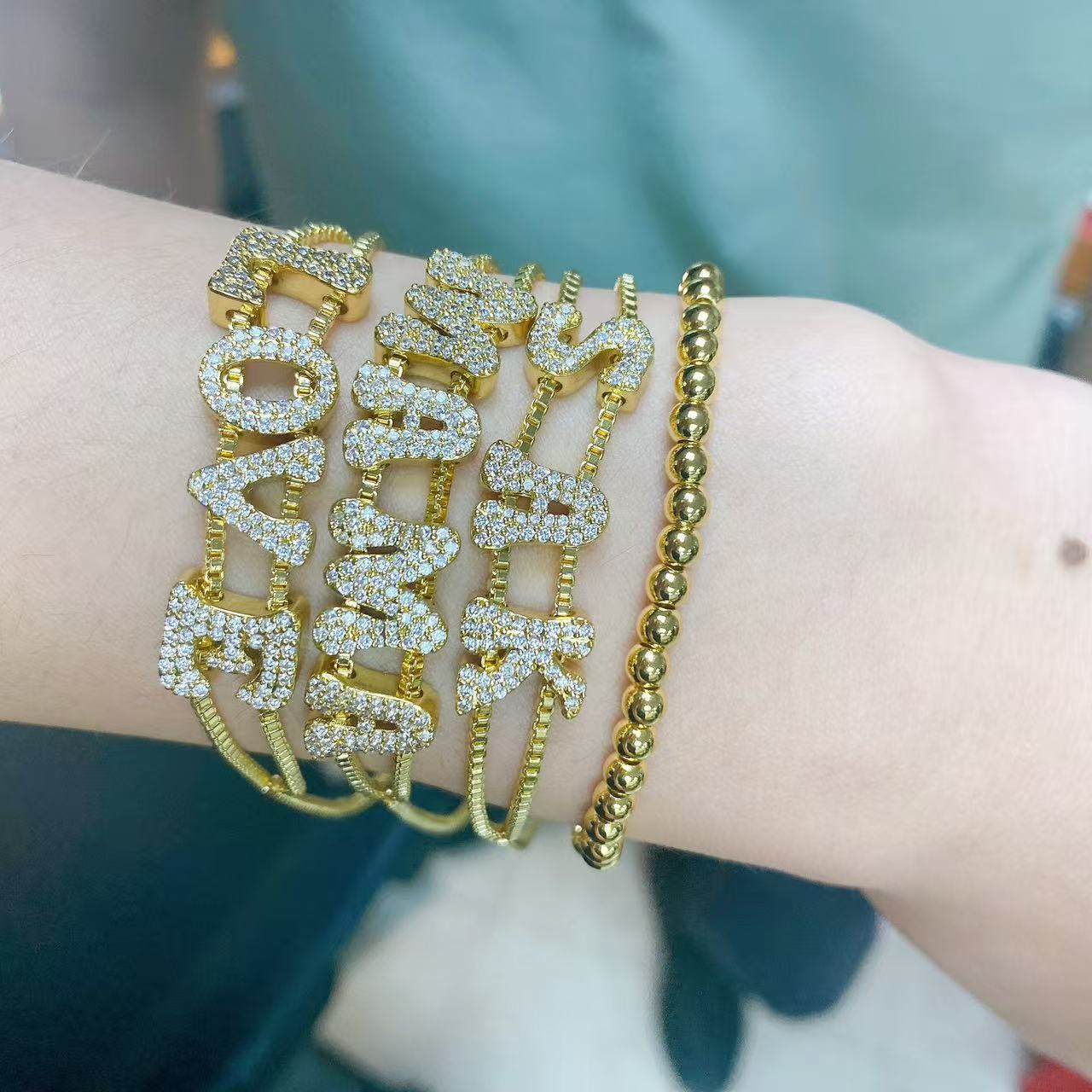 Bracelet de nom DIY en or à la - Women Accessories Name In English avis et prix