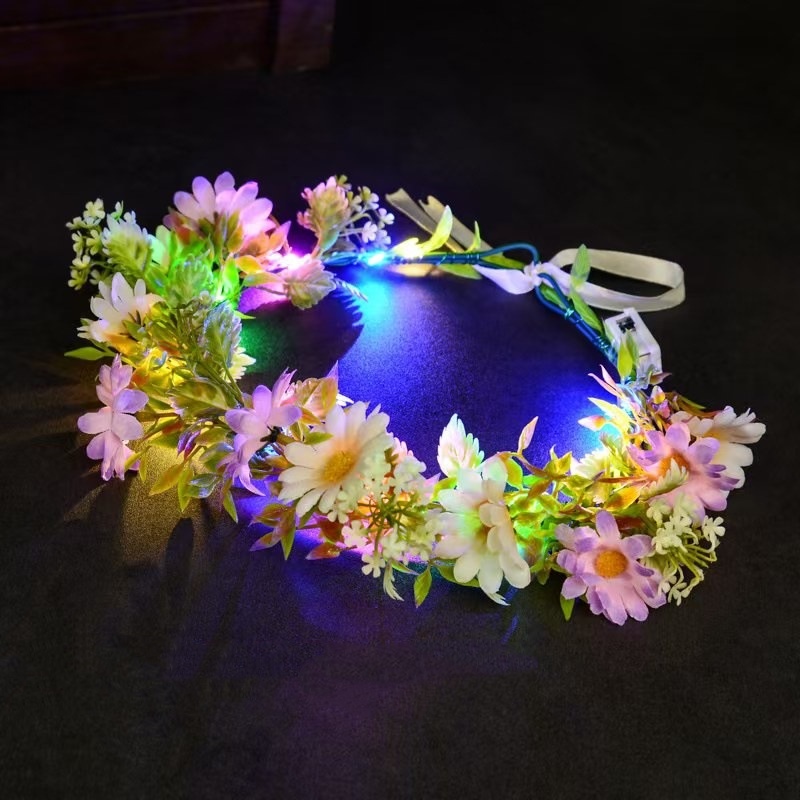 Couronne de fleurs lumineuse à - Women Accessories Photos avis et prix